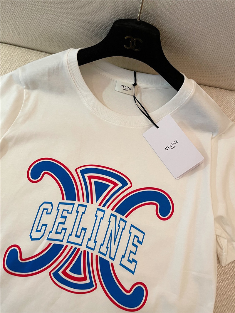 Ce1i*e triumph iconic print short-sleeved replica clothes