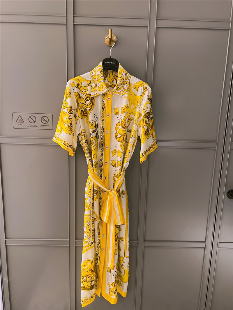 Dolce & Gabbana d&g silk positioning print dress replica clothes