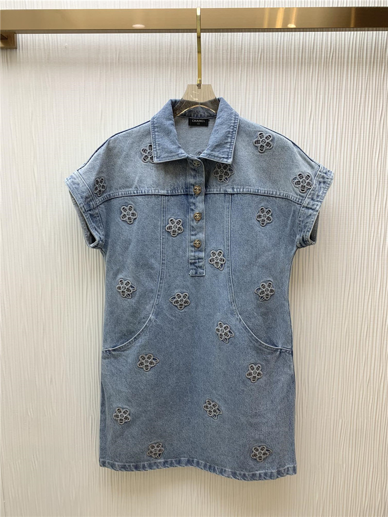 Ch**el embroidered hollow dress replica clothes