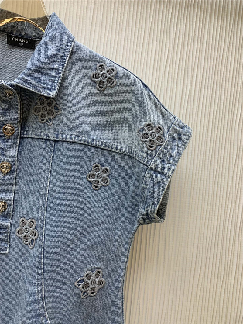 Ch**el embroidered hollow dress replica clothes