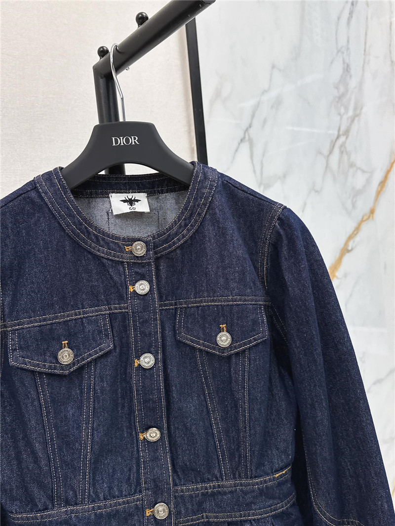 D10r waist round neck denim jacket replica designer clothes