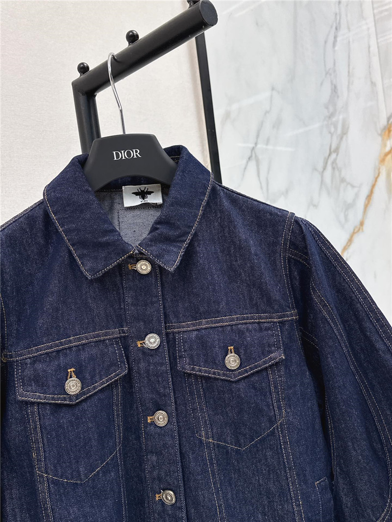 D10r puff sleeve lapel denim jacket replica clothes