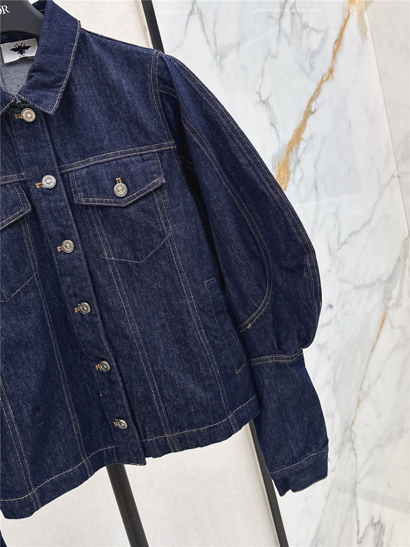 D10r puff sleeve lapel denim jacket replica clothes
