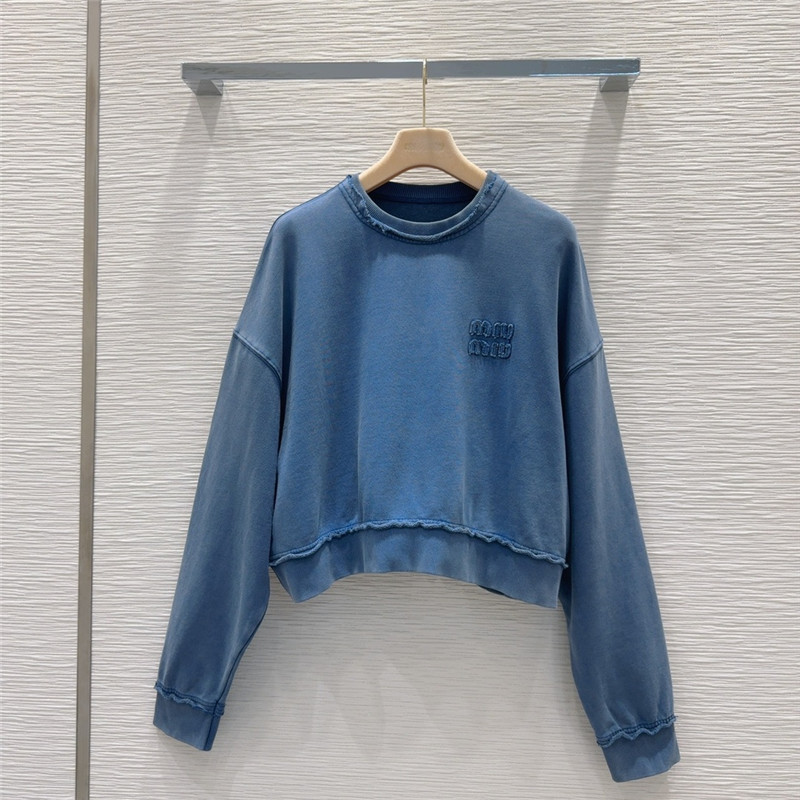 M1um1u simple long-sleeved sweatshirt replica clothing sites