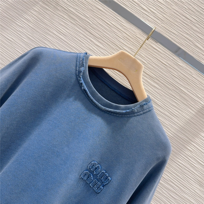 M1um1u simple long-sleeved sweatshirt replica clothing sites