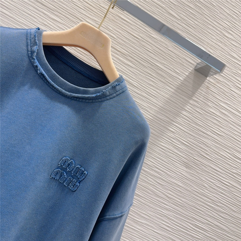 M1um1u simple long-sleeved sweatshirt replica clothing sites