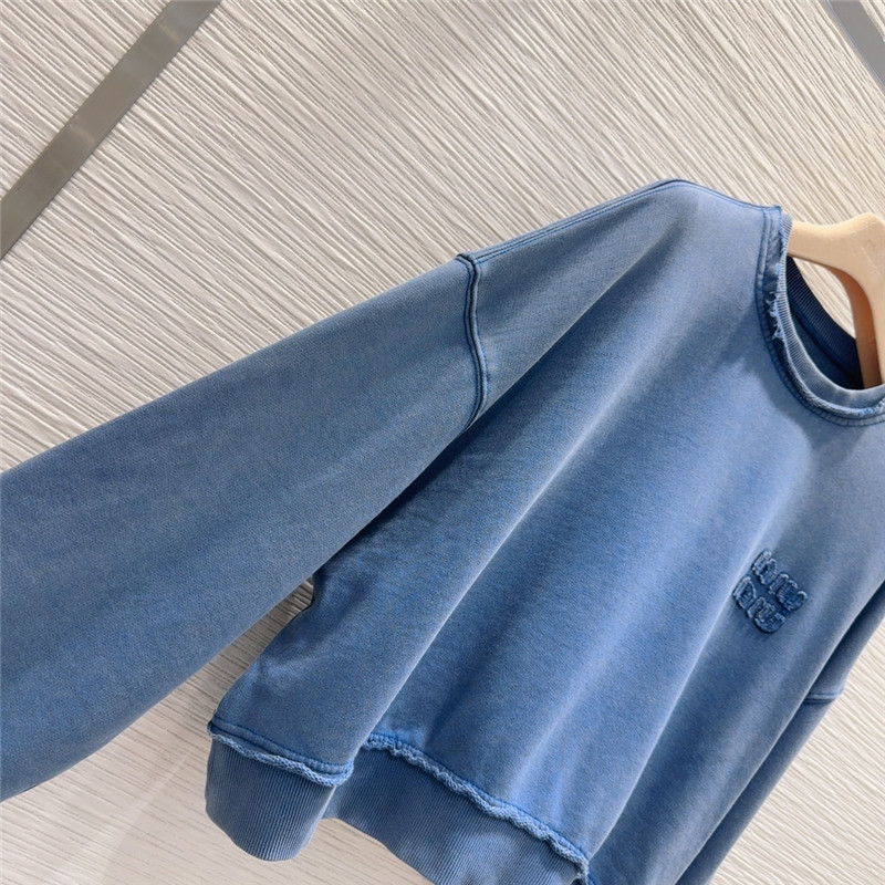 M1um1u simple long-sleeved sweatshirt replica clothing sites