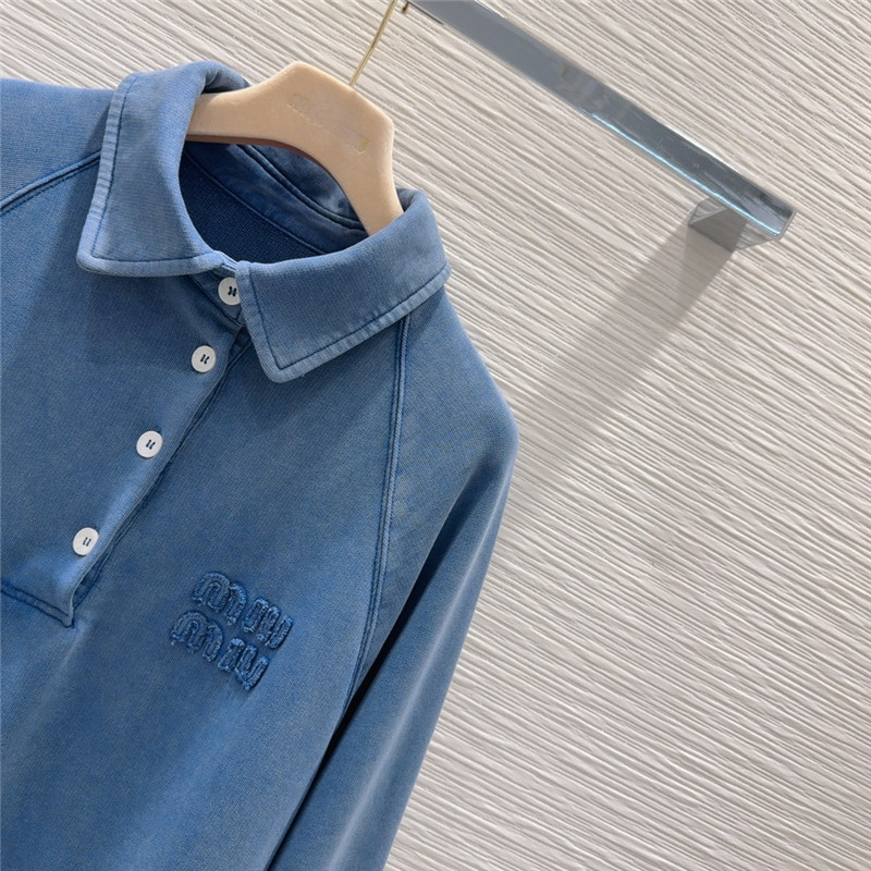 M1um1u simple long-sleeved sweatshirt replica clothing sites