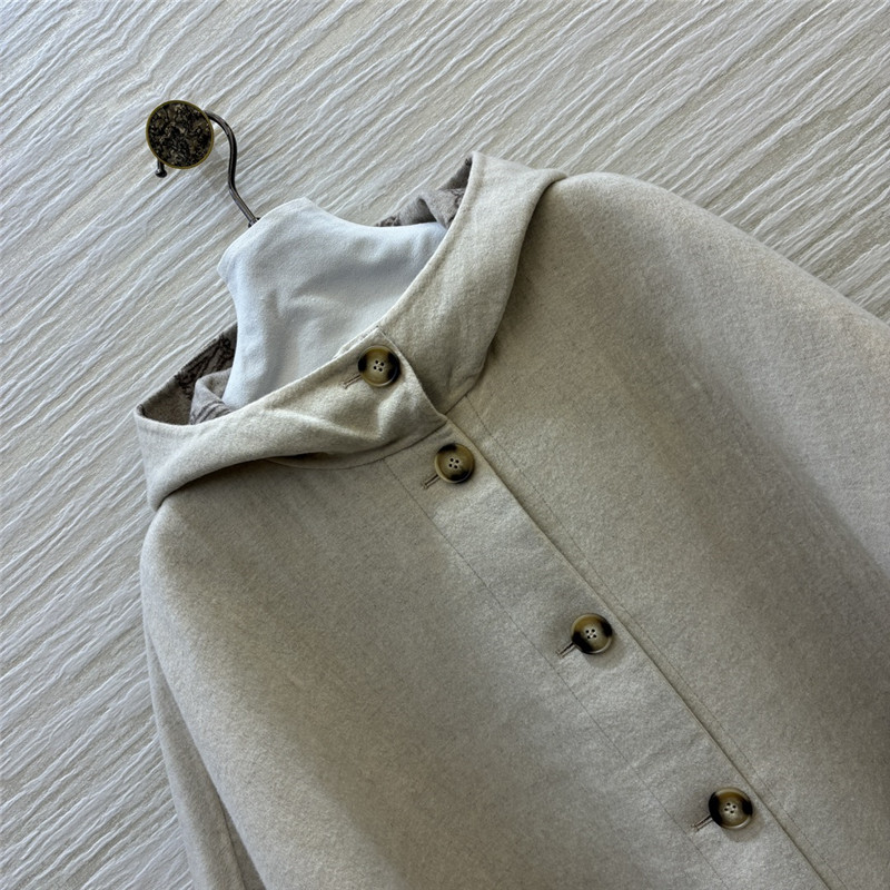 Vanitoo hooded short sheepskin cape coat replica clothes