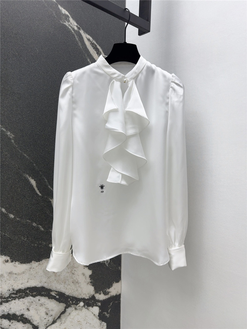 D10r pearl button ruffle shirt replica clothes