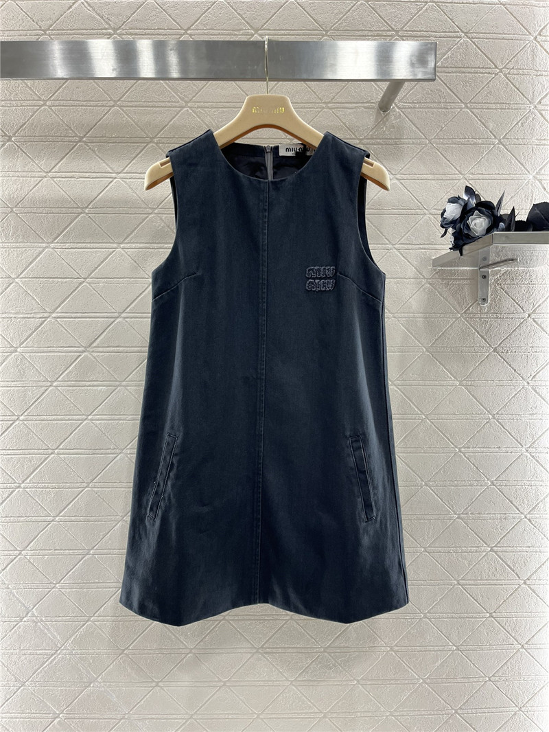 M1um1u washed denim vest dress replicas clothes