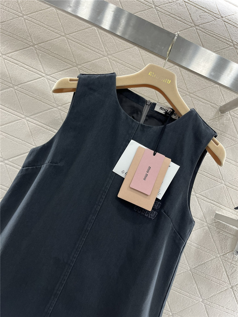 M1um1u washed denim vest dress replicas clothes