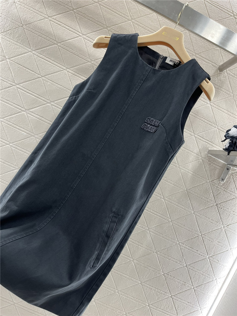 M1um1u washed denim vest dress replicas clothes