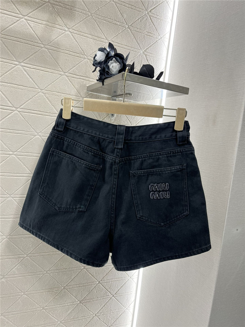 M1um1u washed denim shorts replica d&g clothing