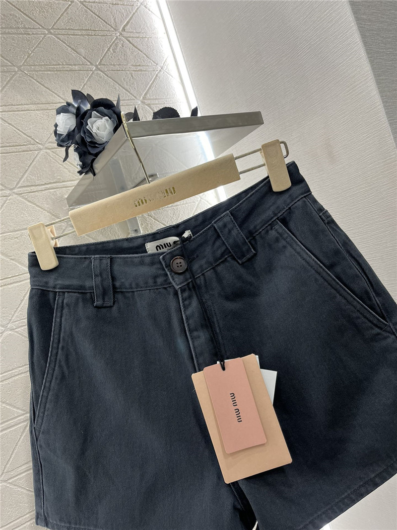 M1um1u washed denim shorts replica d&g clothing