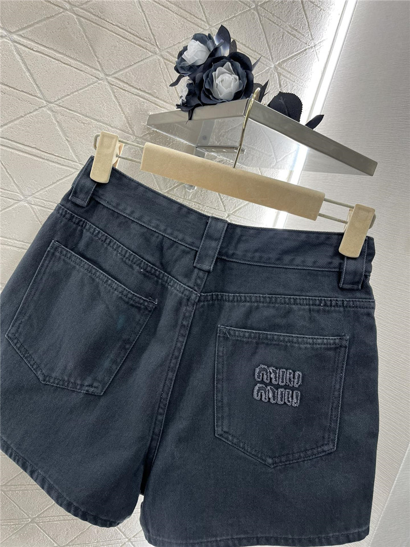 M1um1u washed denim shorts replica d&g clothing