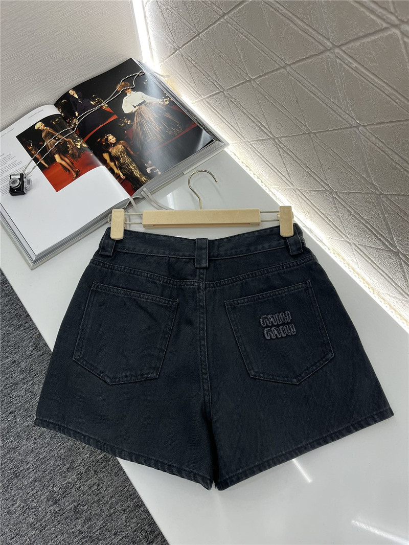 M1um1u washed denim shorts replica d&g clothing