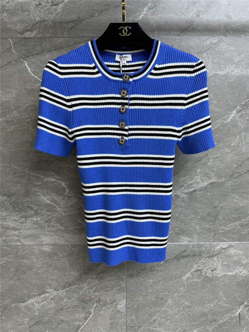 Ch**el striped short sleeve replica d&g clothing