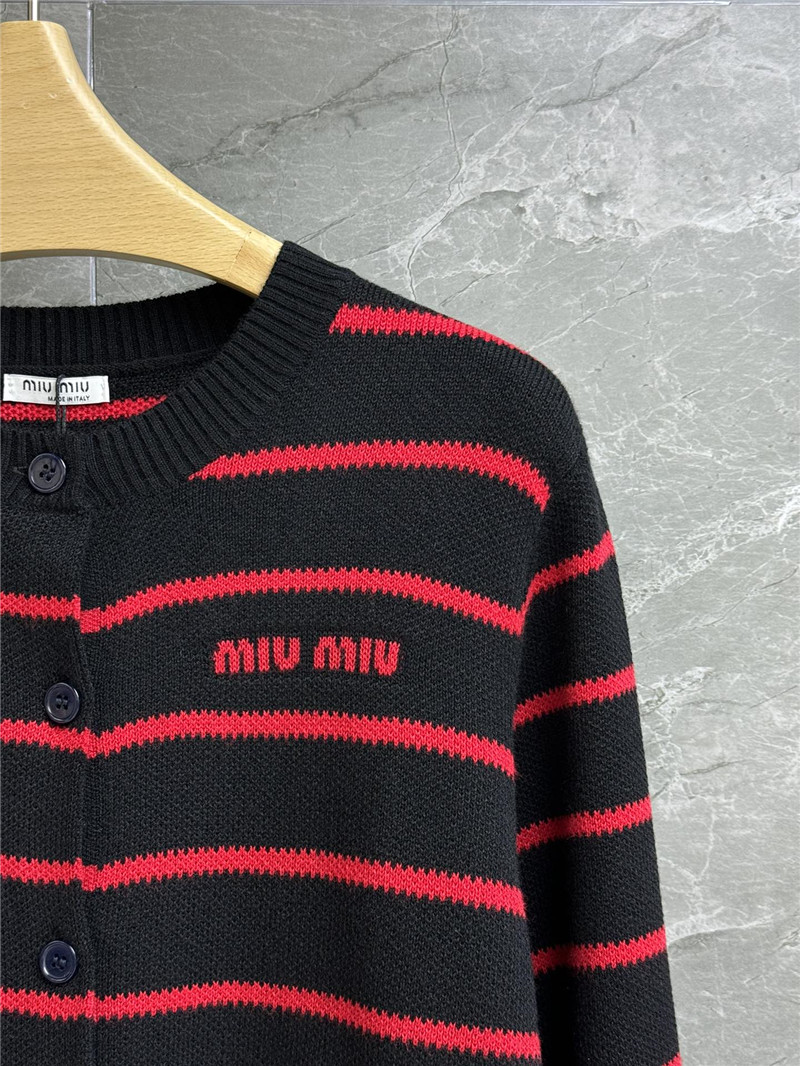 M1um1u contrast striped cardigan replica designer clothes
