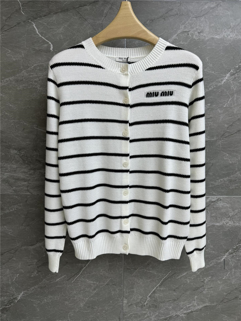 M1um1u contrast striped cardigan replica designer clothes