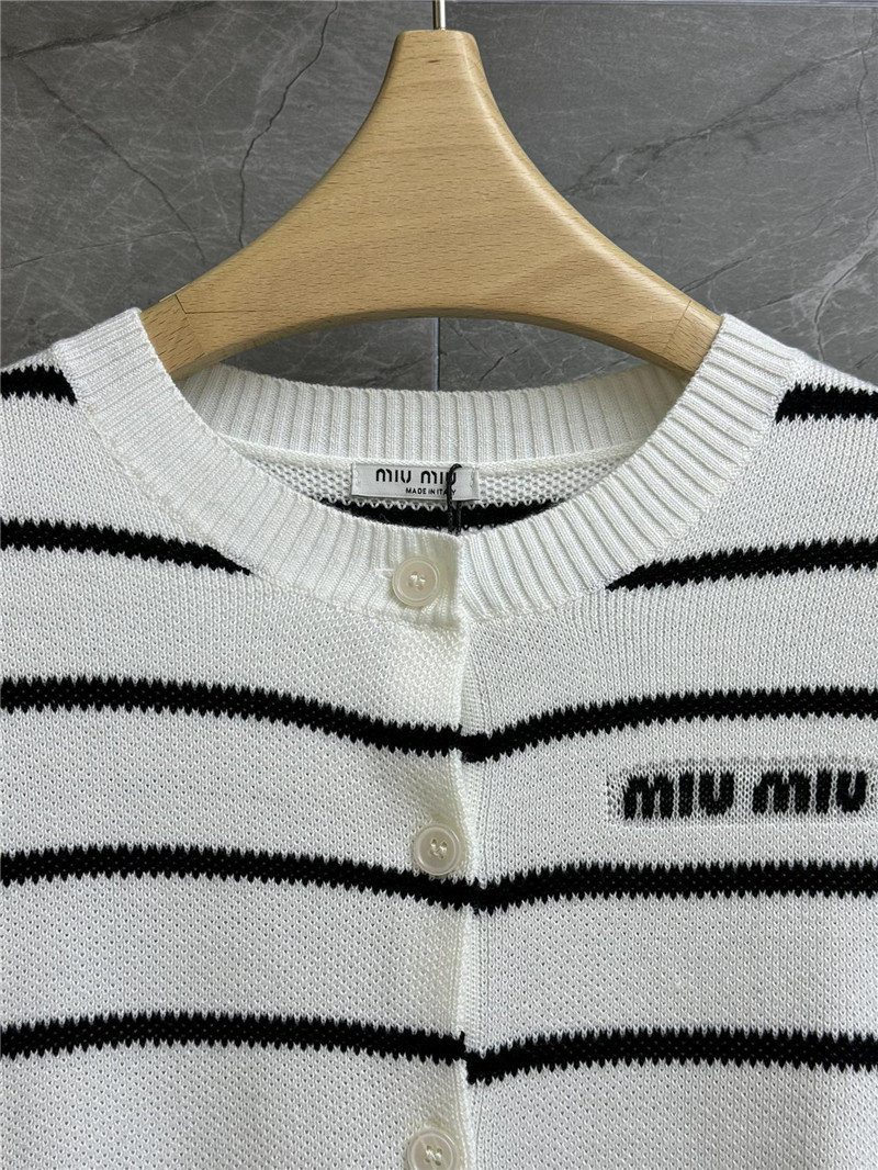 M1um1u contrast striped cardigan replica designer clothes