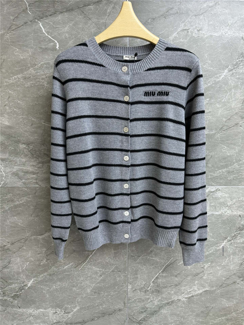 M1um1u contrast striped cardigan replica designer clothes