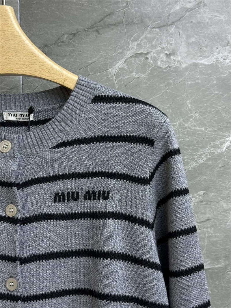M1um1u contrast striped cardigan replica designer clothes