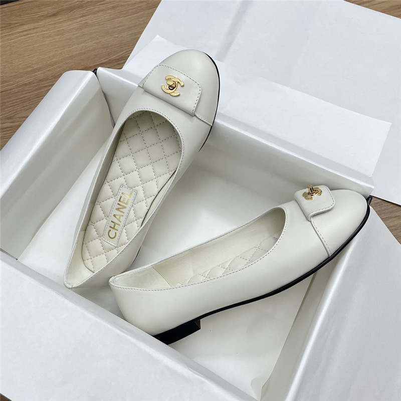 Ch**el white turnlock ballet flats