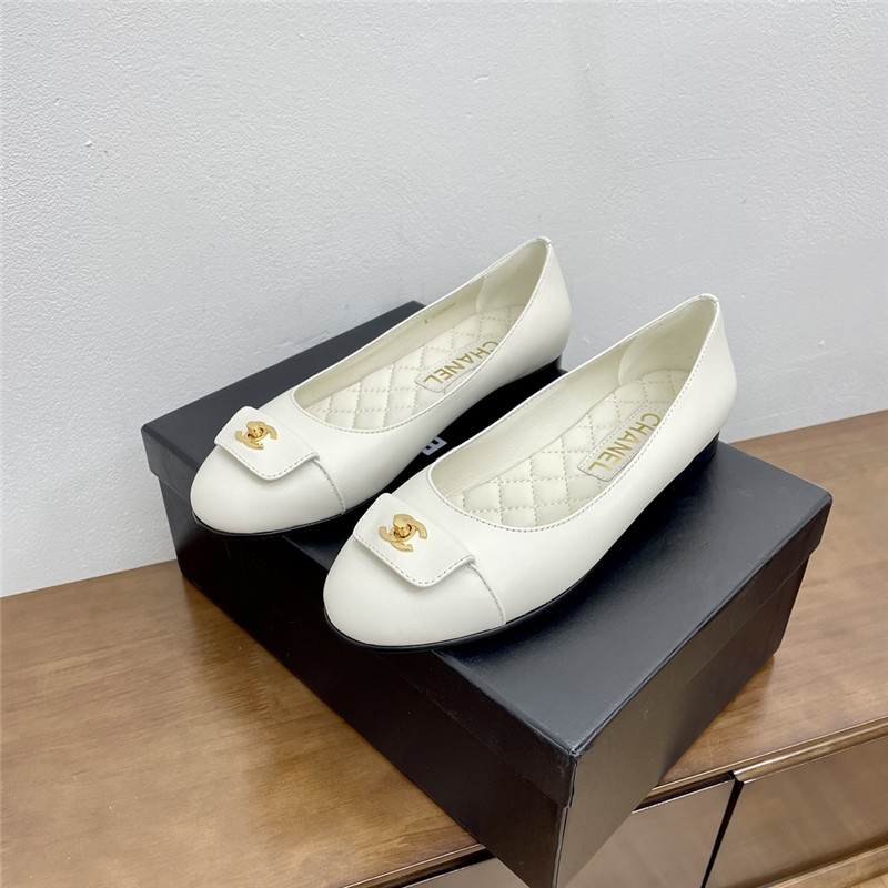 Ch**el white turnlock ballet flats