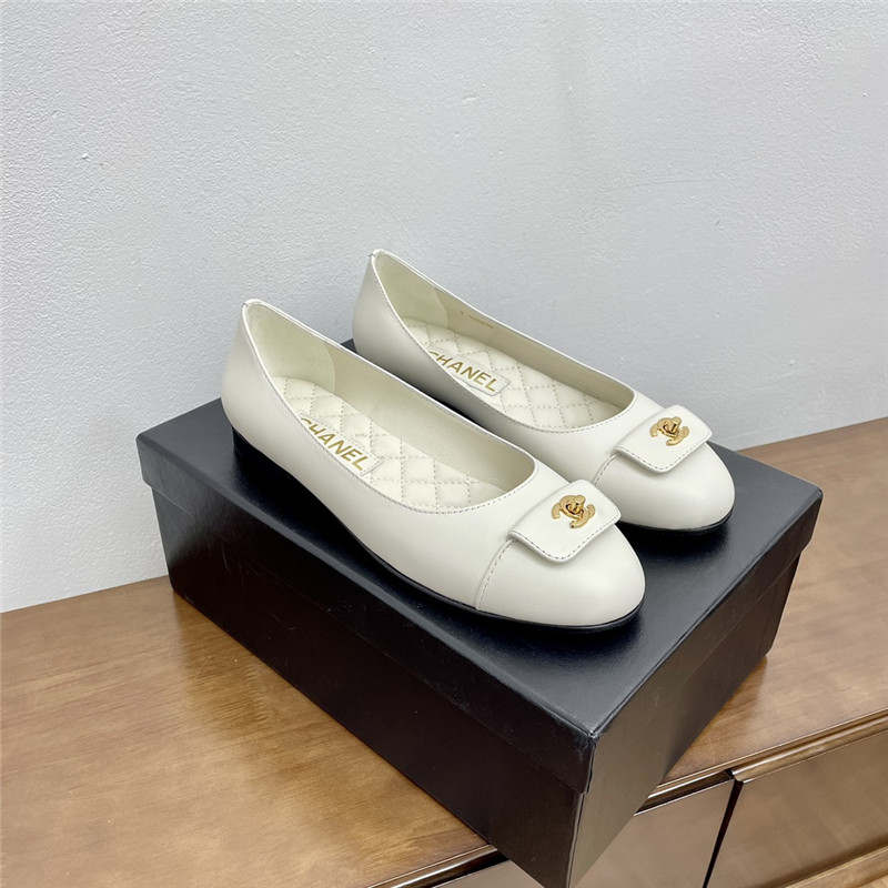 Ch**el white turnlock ballet flats