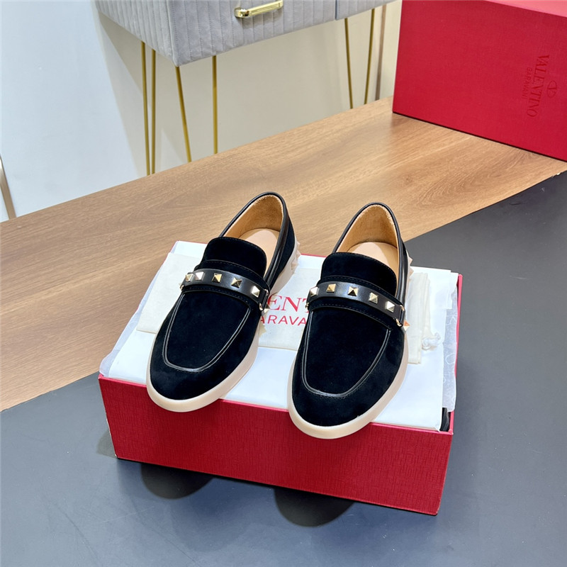 Va1e*ntin0 leisure flows split leather loafer black