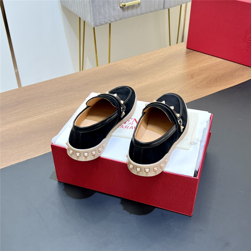 Va1e*ntin0 leisure flows split leather loafer black