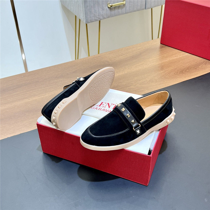 Va1e*ntin0 leisure flows split leather loafer black