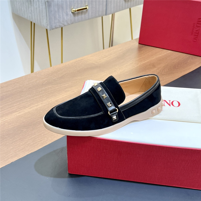 Va1e*ntin0 leisure flows split leather loafer black