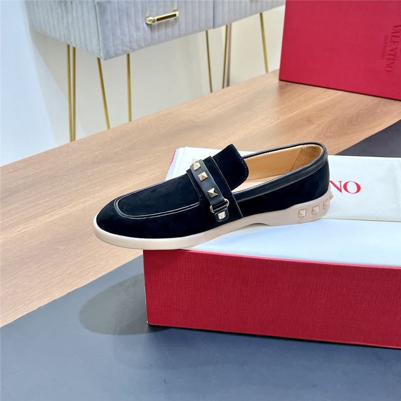 Va1e*ntin0 leisure flows split leather loafer black