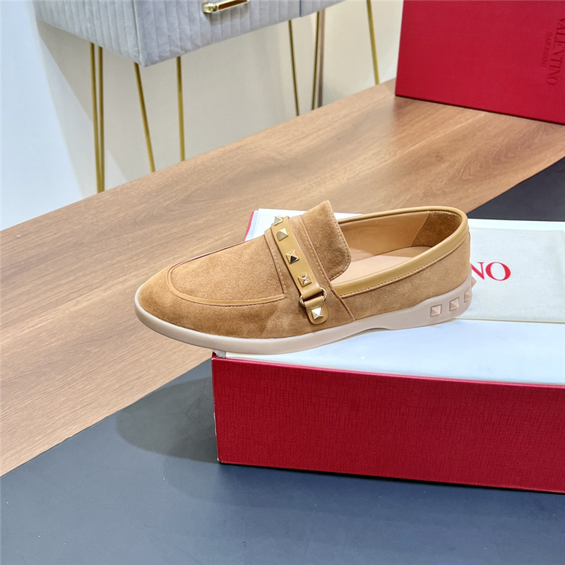 Va1e*ntin0 leisure flows split leather loafer light camel