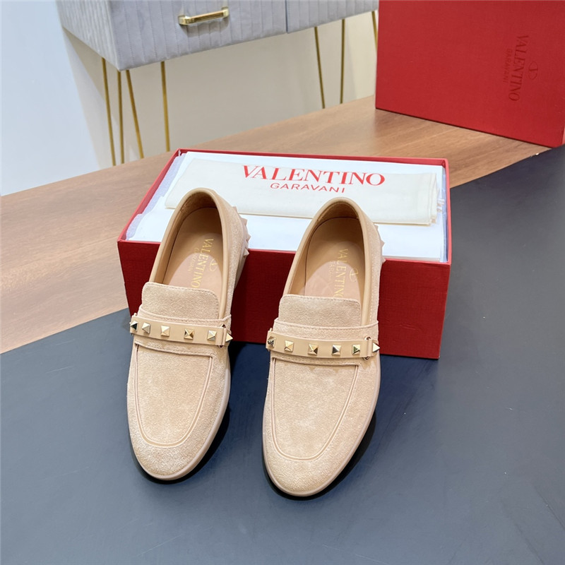 Va1e*ntin0 leisure flows split leather loafer beige