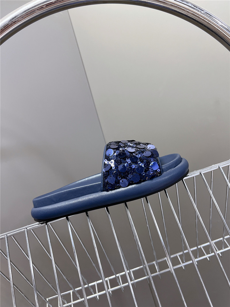 F**di navy glitter rubber sole slides
