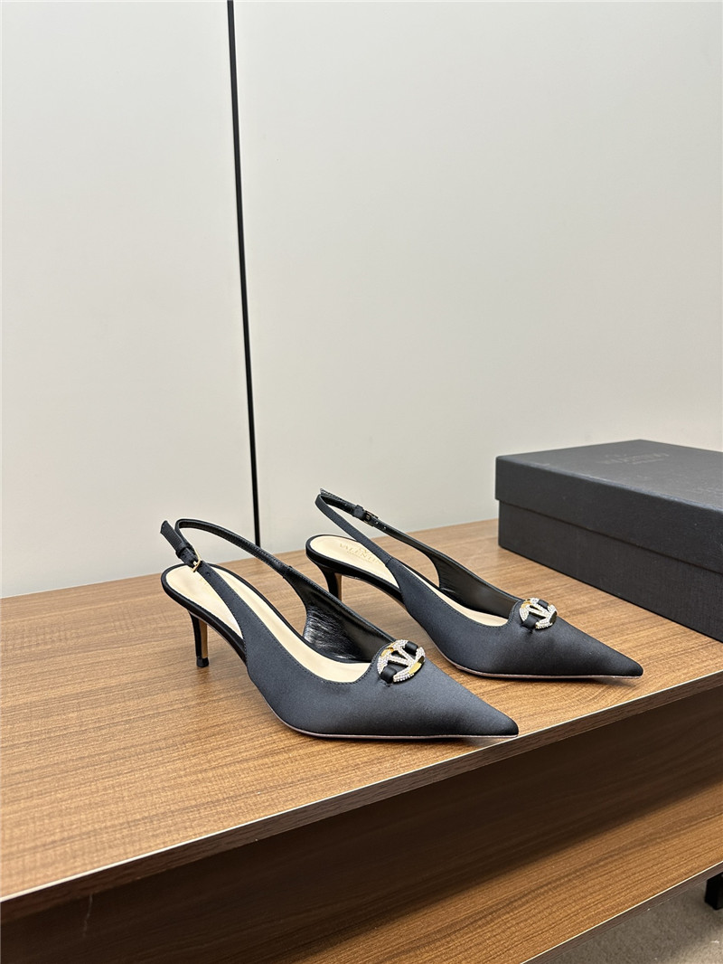 Va1e*ntin0 the bold edition vlogo slingbacks black satin
