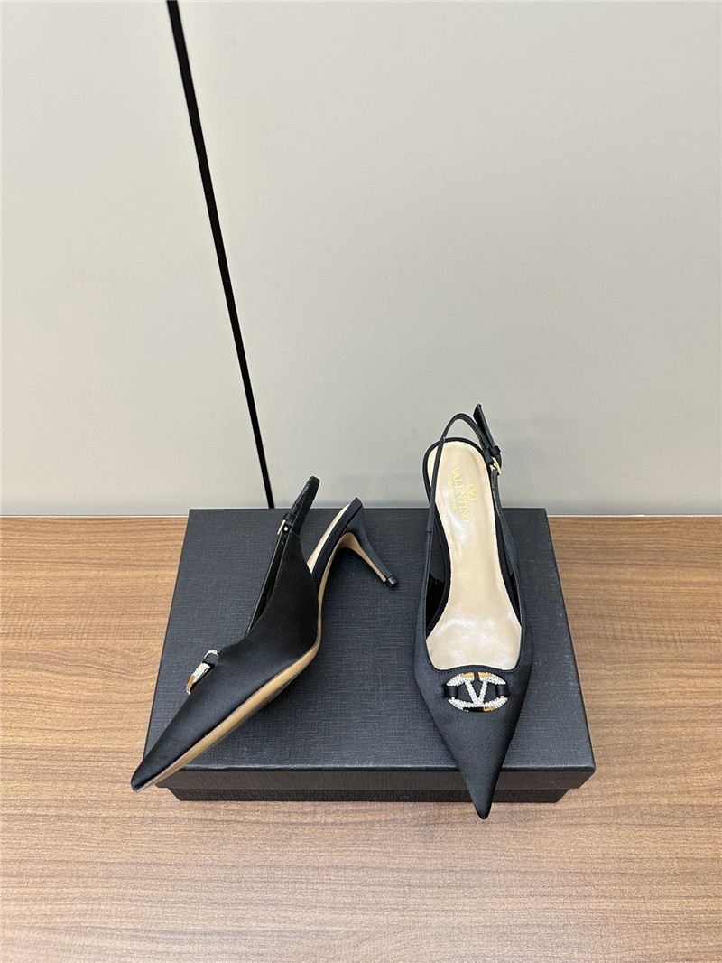 Va1e*ntin0 the bold edition vlogo slingbacks black satin