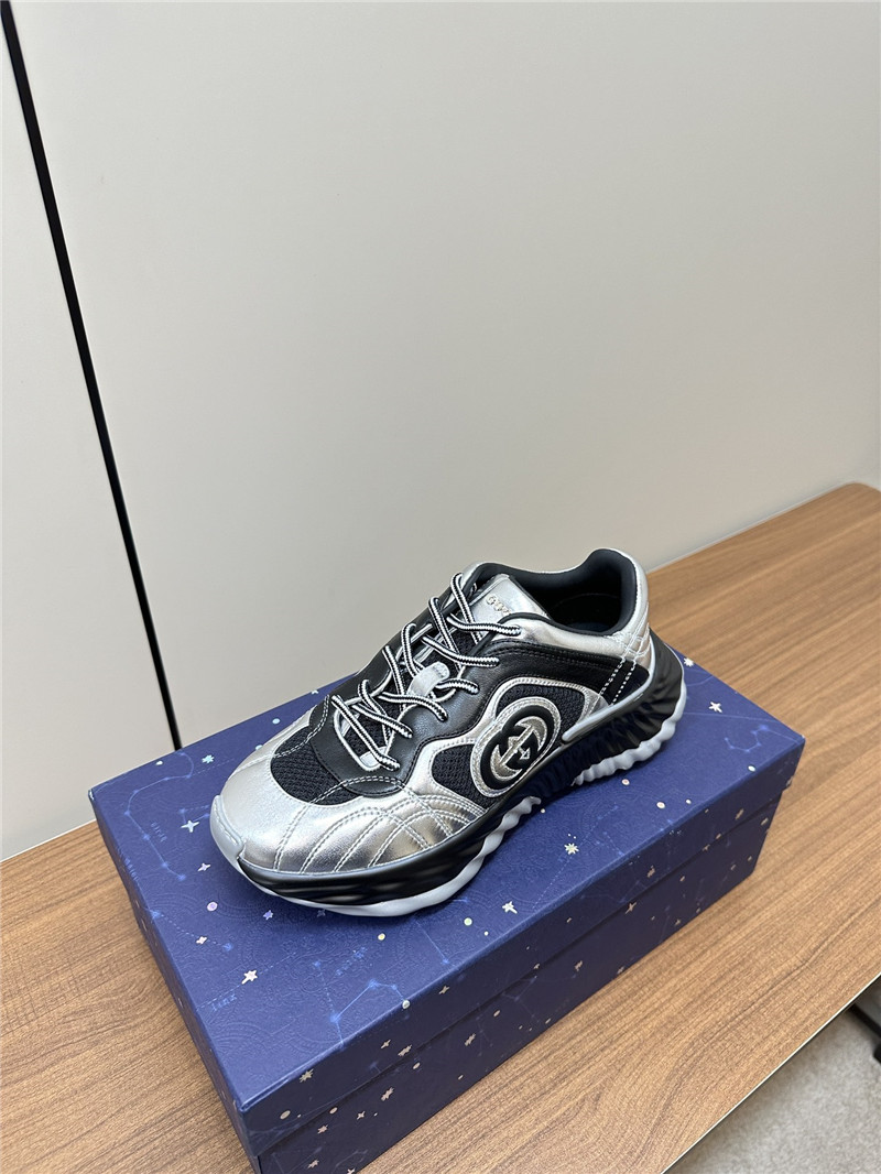 Gvc*1 interlocking g chunky sneakers black silver