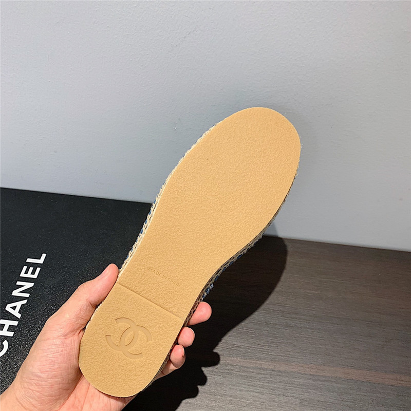 Ch**el blue denim espadrille mules