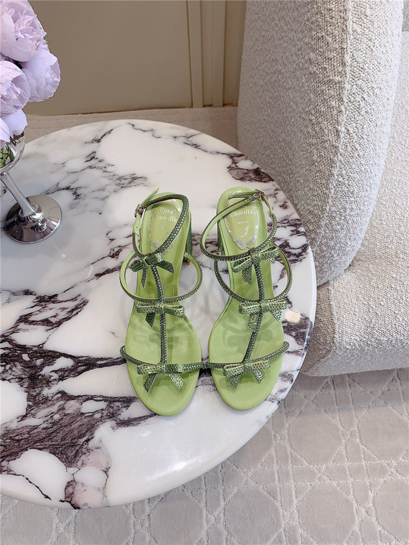 Rene Caovilla Jeweled Caterina Green Sandals