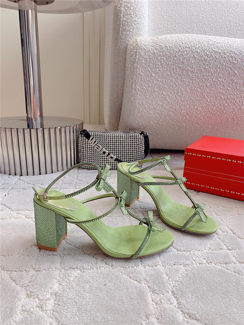 Rene Caovilla Jeweled Caterina Green Sandals