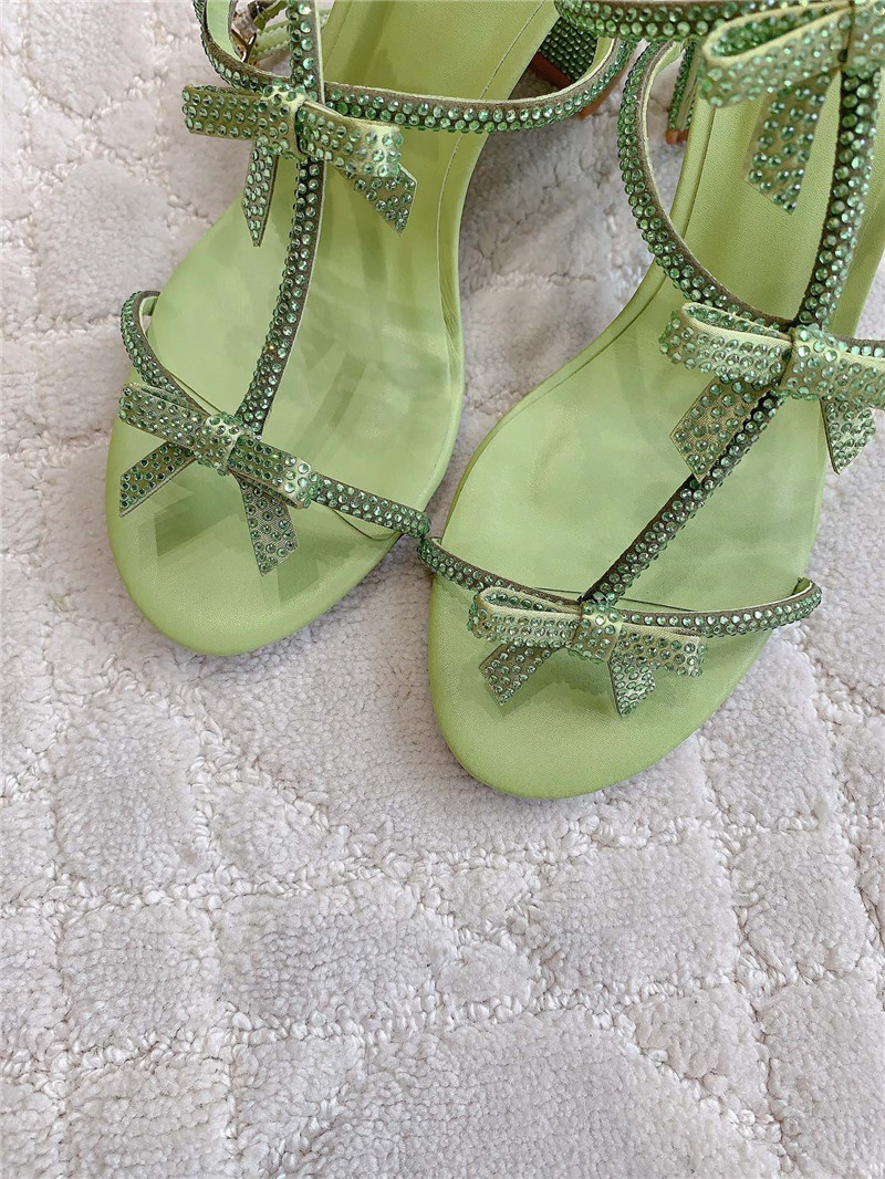 Rene Caovilla Jeweled Caterina Green Sandals