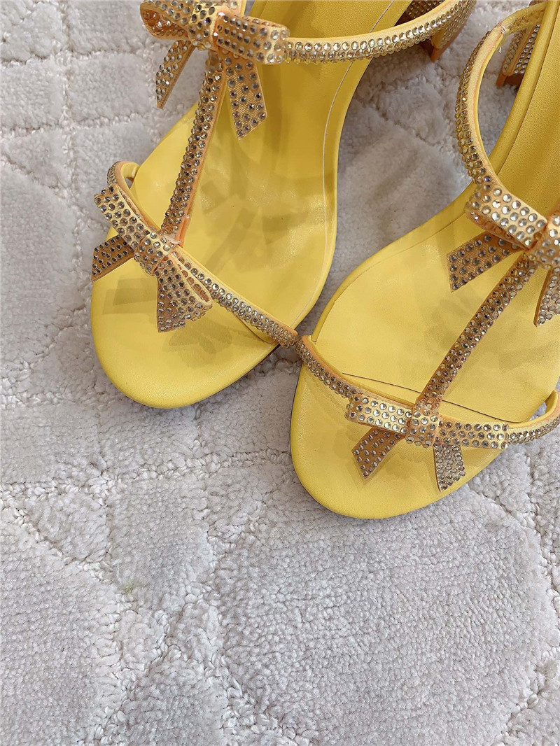 Rene Caovilla Jeweled Caterina Yellow Sandals