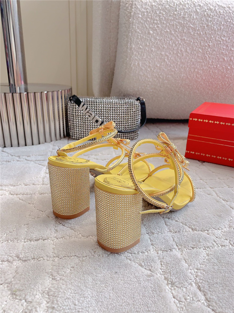 Rene Caovilla Jeweled Caterina Yellow Sandals