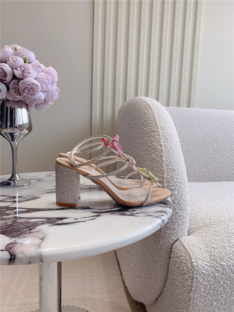 Rene Caovilla Jeweled Caterina Beige Sandals