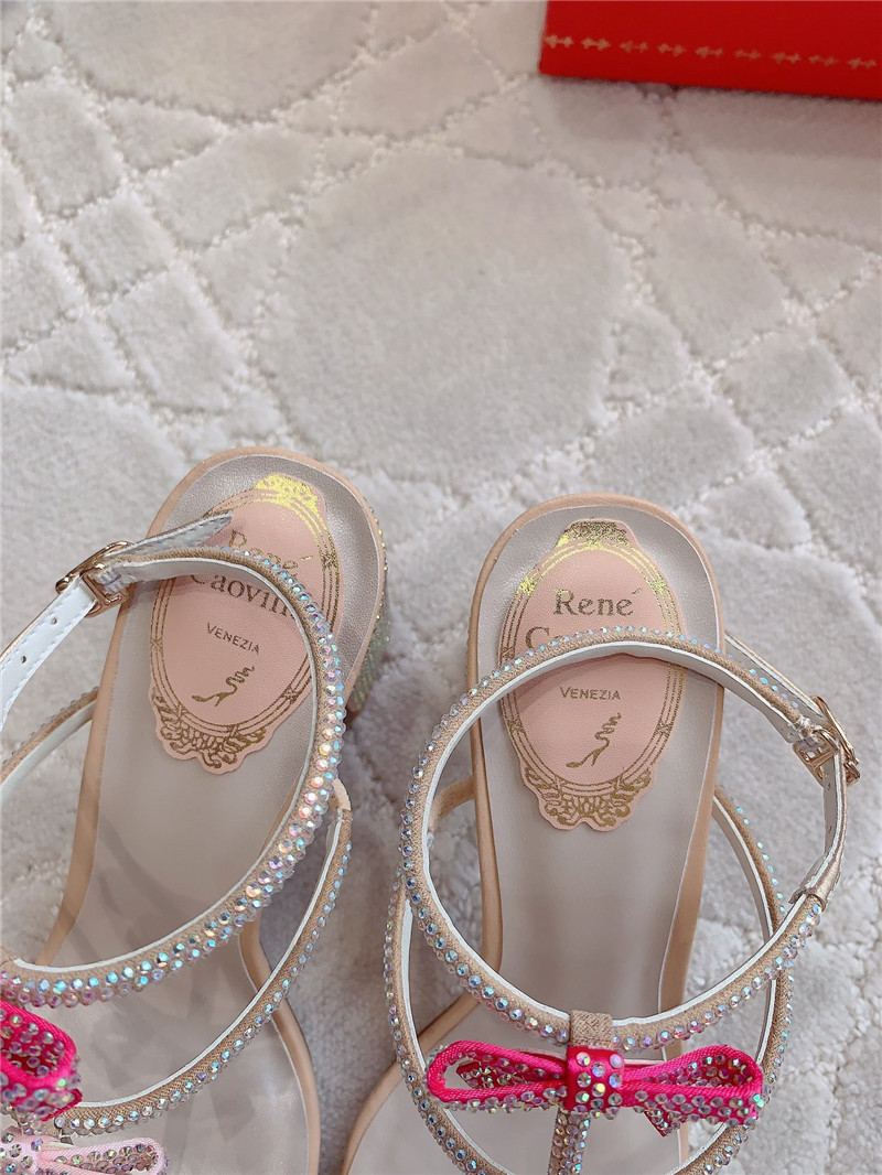 Rene Caovilla Jeweled Caterina Beige Sandals