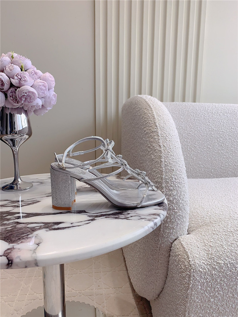 Rene Caovilla Jeweled Caterina Silver Sandals